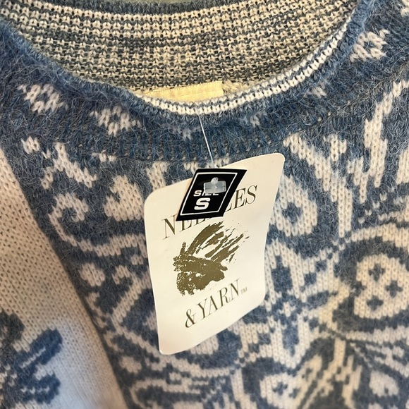 Blue and White Snowflake Winter Sweater - Picture 3 of 4